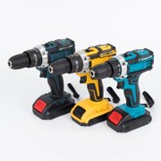 Multifunctional Cordless Hand Drill, High Power 2-Speed Impact Drill, Household Electric Screwdriver Drill Set for Drilling and Screwing