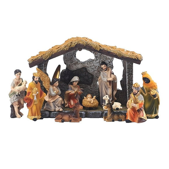 Nativity Set with Figures The Real Life Nativity Christmas Nativity Stable for Home Office Garden Indoor and Outdoor Decoration Jesus Birth Set
