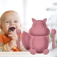 thumbnail image 4 of Platos de silicona para bebés CUTICAT Plato dividido para niños rojo, 4 of 7