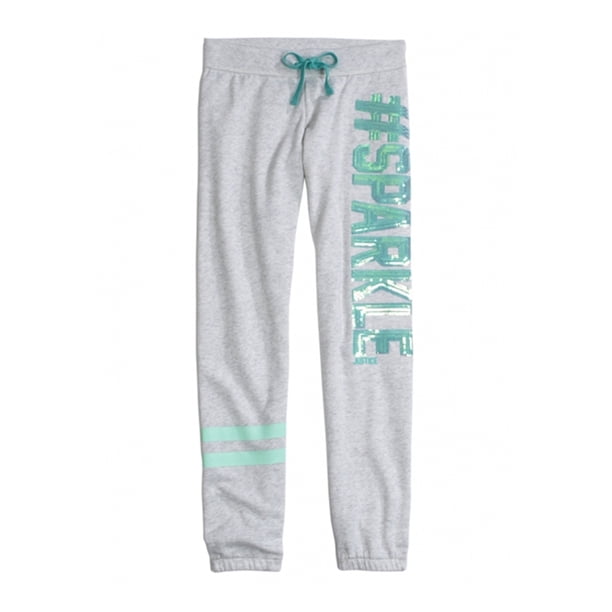 Pantalones de chándal atléticos ajustados #Hashtag de Justice Girls, gris, 16 Justice Pantalones deportivos