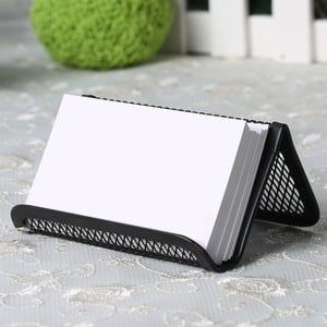 Metal Business Card Holder Phone Stand, Xinsrenus Stylish Desktop Organizer Metal Office Supplies, Desk Organizer for Home School Office with Compact Design, Black