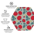 thumbnail image 3 of Honeii Tomato print Leather Coaster Set of 4, ideal for safeguarding your furniture from drinks spills and effortless cleanup-Hexagon, 3 of 6