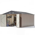thumbnail image 2 of Homall, Outdoor Storage Shed Metal 10x12FT Tool Shed Brown for Garden, Garage, Patio & Equipment, 2 of 8