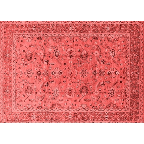 Ahgly Company Indoor Rectangle Oriental Red Traditional Area Rugs, 7' x 9'