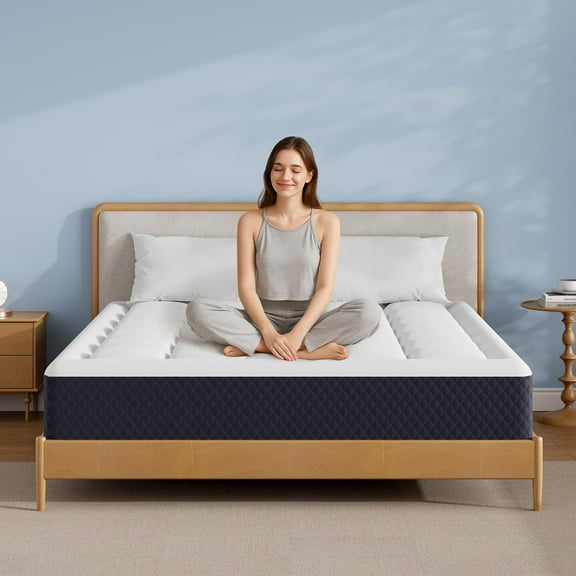 8 Inch Queen Memory Foam Mattress in a Box, Cooling Gel-Infused Mattress with Plush Pillow Top, Fiberglass-Free Design