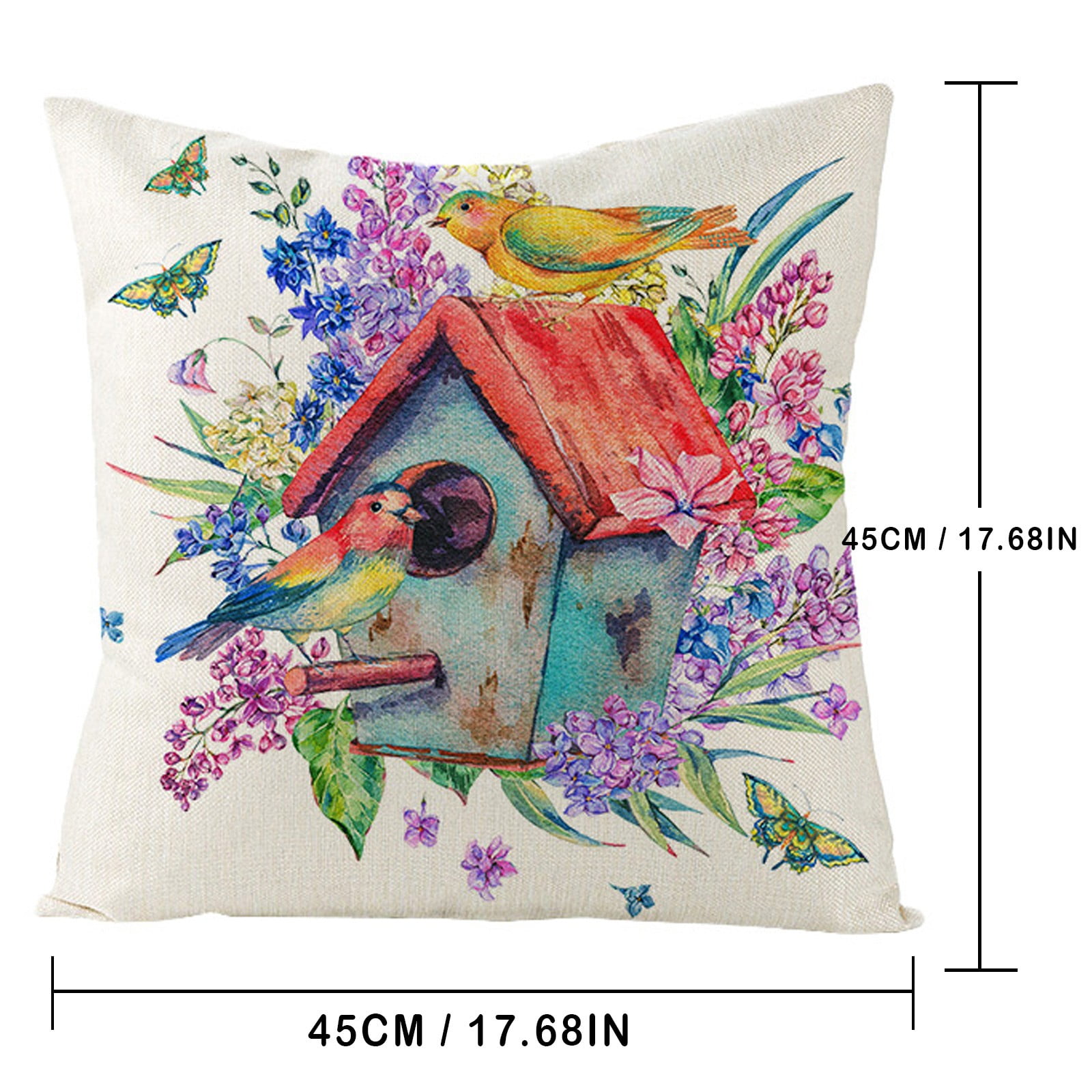 VerPetridure Easter Pillowcase Linen Pillowcase Watercolor bunny Easter