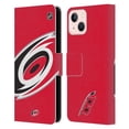 thumbnail image 1 of Head Case Designs Officially Licensed NHL Carolina Hurricanes Oversized Leather Book Wallet Case Cover Compatible with Apple iPhone 13, 1 of 6
