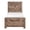 Rustic Brown, variant on Rustic Gray Design - 2 Drawers with Black Metal Hardware - Bedroom Decor / Realistic Wood Look