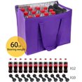 thumbnail image 3 of Purple Lot de 4 TG-Large Sacs de Courses Isolés, Rouges, Réutilisables, Robustes, Fermeture Éclair, Pliables, pour Hommes, Femmes, pour instacart, pour doordash, pour Voiture, Recyclé, 3 of 5