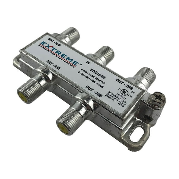 EXTREME BROADBAND BDS104H 4 OUTPUT PORTS BALANCED RF SPLITTER MOCA 1.1 COMPLIANT 5 - 1002MHZ