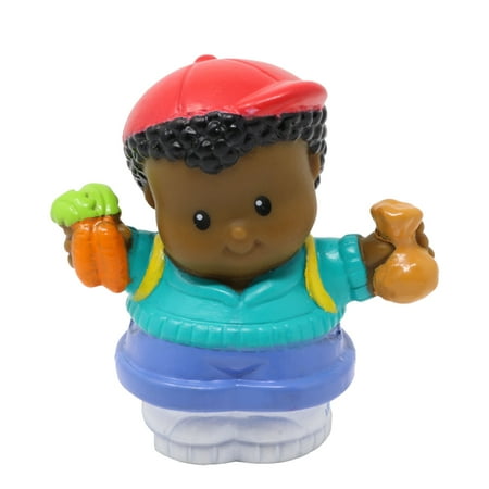 Replacement Part for Fisher-Price Little-People Petting Zoo Dollhouse Toddler Figure Playset 77984 - Replacement African-American Little Boy Michael Figure - Holding Carrots and Treats