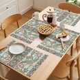 thumbnail image 5 of Stained Glass Placemats Set of 8 Vintage Colorful Flower Animal Textured Place Mats Indoor Wipeable Table Mats Washable Cloth Dining Table Placemats for Kitchen Holiday Party Home Decor 13x19 Inch, 5 of 9