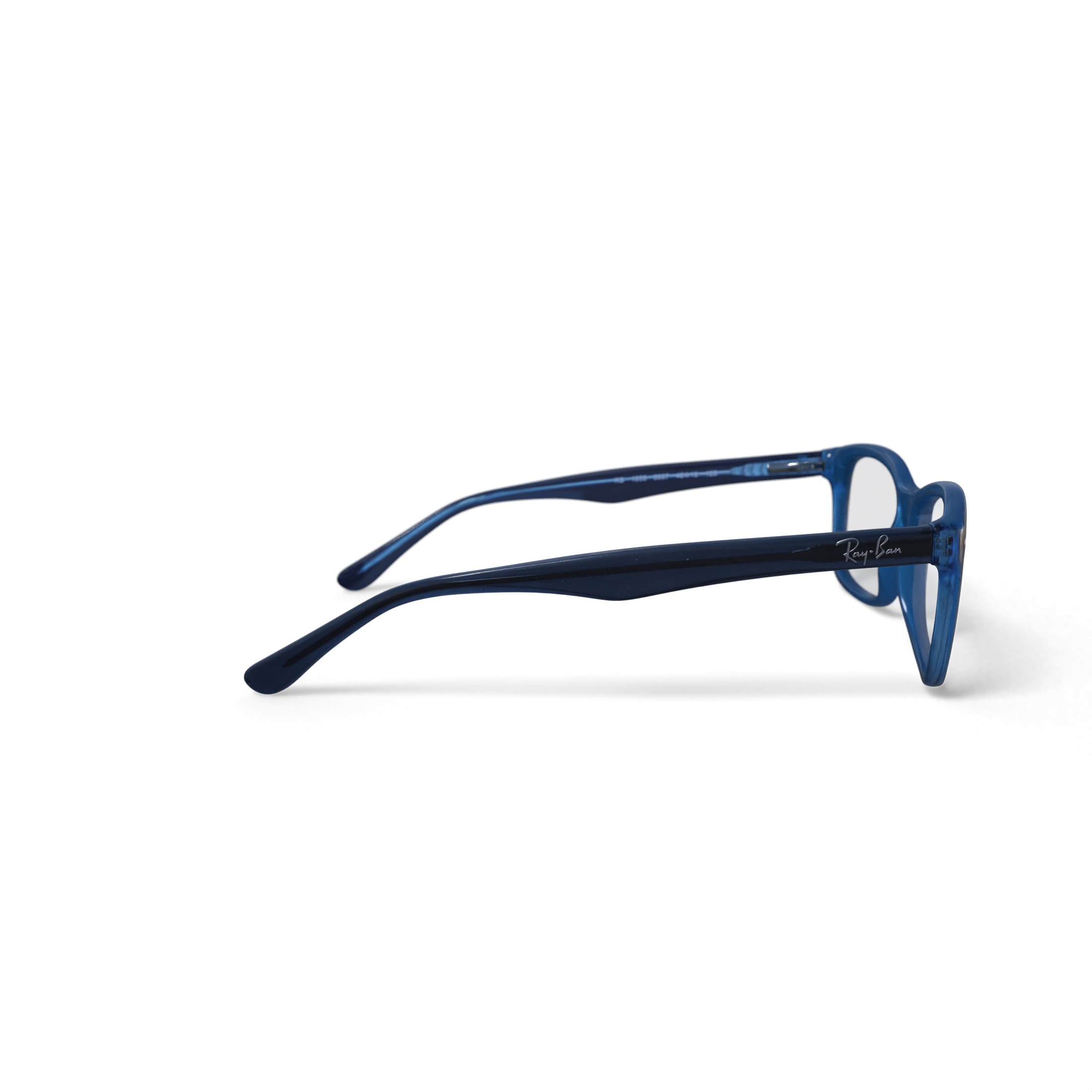 Ray-Ban Youth Size 46 0RY1555 Prescription Eyeglasses with Case, Blue on Blue Fluo/Demo Lens