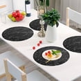thumbnail image 6 of Coolnut Black Marble Texture Placemats for Dining Table, Heat-Resistant Round Place Mats, Anti-Skid Washable PVC Table Mats, 15.4" x 15.4" PVC Dinner Mats (6 Pack) Home Decor Gifts, 6 of 7
