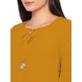 thumbnail image 4 of eloria Women's Midi Dress Bell Sleeve Key Hole Tie Neck Summer Dress Size: XL | Color: Mustard, 4 of 6