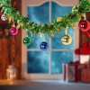 thumbnail image 1 of Adorno navideño colgante de cinta de ratán con flores y flores para fiestas. Crea un ambiente festivo con este colgante de cinta de colores., 1 of 7