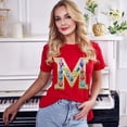 thumbnail image 2 of Letter Shirt, Shirt with Letters, Tee Shirt with Gold Letters, 2 of 18