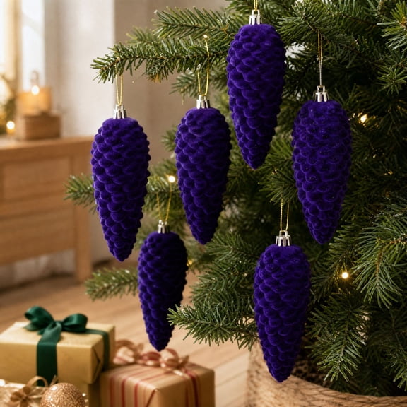 Tunhigl Christmas Ornament Balls, Purple Hanging Tree Holiday Decor