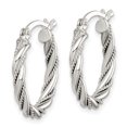 thumbnail image 2 of Primal Silver Sterling Silver Twisted and Textured Hoop Earrings, 2 of 4