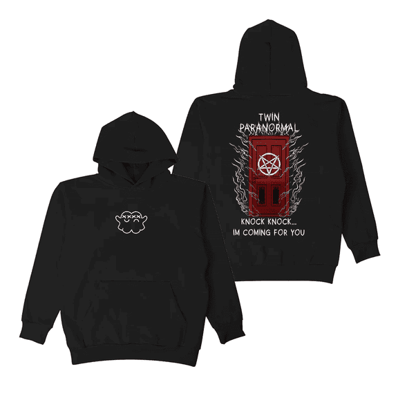 Twin Paranormal Door to Hell Merch Hoodie - Unisex Cotton Long Sleeve Pullover, Hooded Casual Streetwear Sweatshirt for Men Women,XXS,black