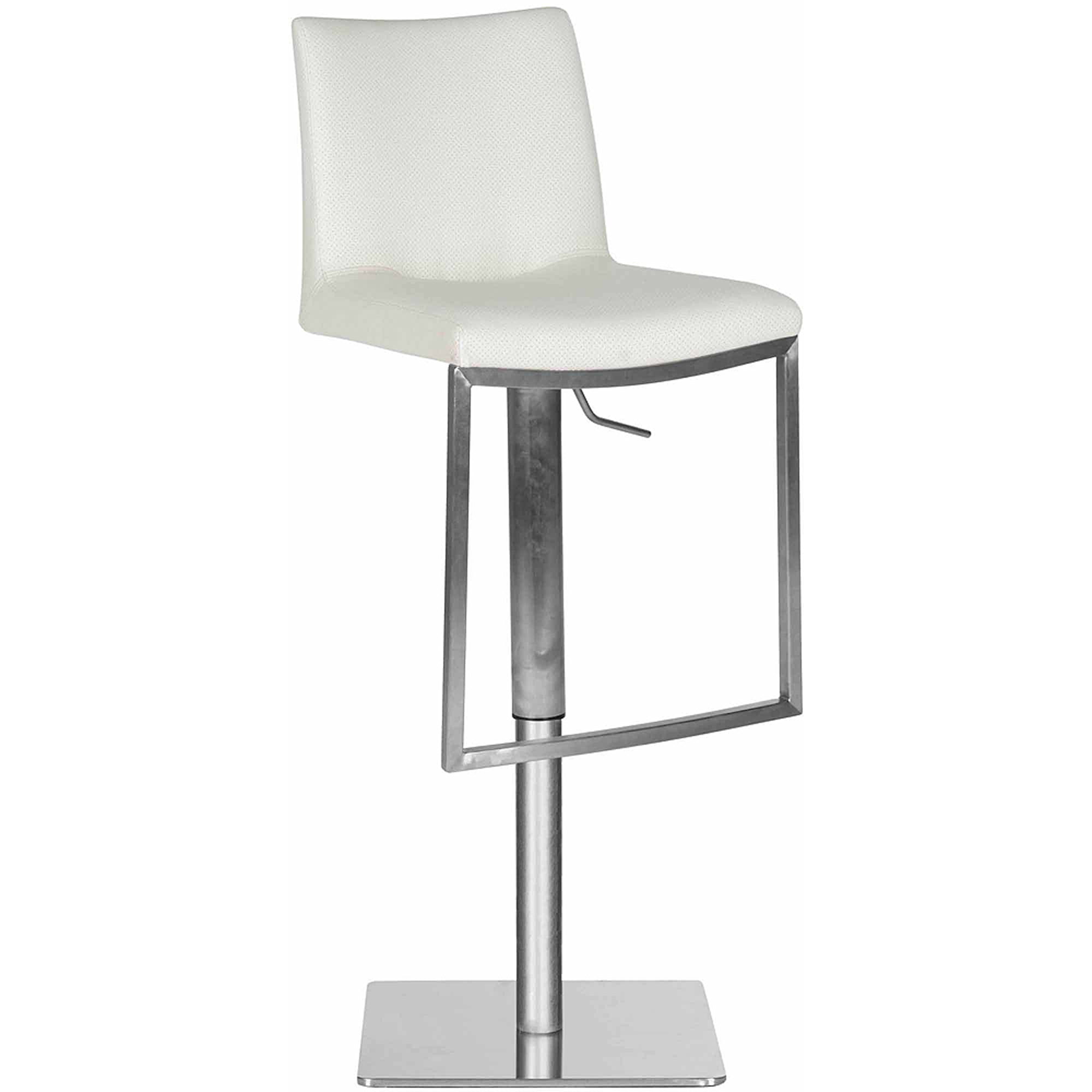 SAFAVIEH Ember Bicast Leather Bar Stool, 33.86", White