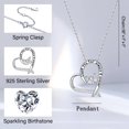 thumbnail image 2 of TURANDOSS Heart Butterfly Birthstone Necklace for Women 925 Sterling Silver Heart Butterfly Necklace with Birthstone Gifts for Women Mom Women Jewelry, 2 of 6