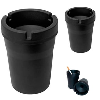 Set of 2 Portable Ashtray Car Cup - Tall Glow Butt Bucket for Auto Vehicle 