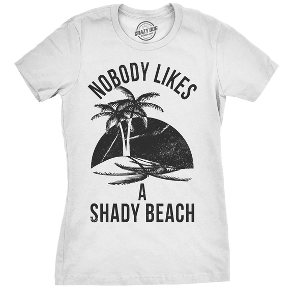 Womens Shady Beach Funny Shirts Cute Vacation Vintage Novelty Hilarious T shirt Womens Graphic Tees