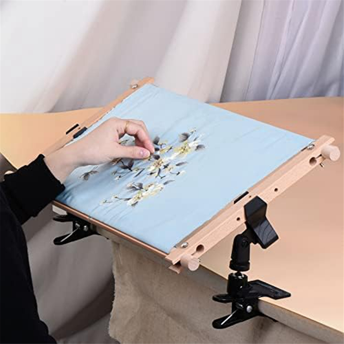 Embroidery Hoop Clip, 360° Swivel Adjustable Table Clip, Crossstitch Clip Opening Up to 4.03 cm, for Needle Sewing, 4PCS