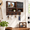 Dark Walnut Brown, variant on Black Wall Mounted Key And Mail Holder With Dual Storage Cupboards