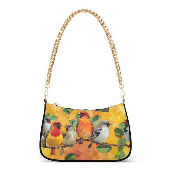 Ryvnso Birds on Branch Womens Chain Shoulder Bag Tote Handbags Clutch Hobo Purse with Zipper for Travel