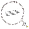 thumbnail image 2 of Delight Jewelry Silver-tone Enamel Softball and Bat - Silver-tone Clip on Charm with Mini Year 2025, 2 of 4