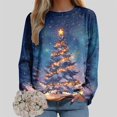 thumbnail image 5 of Futezty Women Christmas Tree Sweatshirt 3D Print Graphic Xmas Sweaters Crewneck Long Sleeve Shirt Pullover, 5 of 7