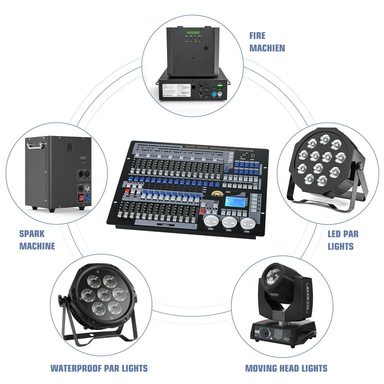 1024 DMX 512 Stage Controller Lighting DMX Controller DJ Equipment W/Flight  Case