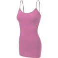 thumbnail image 2 of RT1002 Ladies Adjustable Spaghetti Strap Basic Long Cami Tank Top Orchid S, 2 of 5