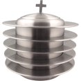 thumbnail image 1 of Communion Ware 5 Holy Stacking Bread Plates With A Lid - Stainless Steel (Matte), 1 of 3