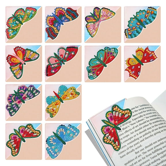 12pcs Butterfly Corner Bookmarks Set, TSV Decorative Acrylic Page Holder Clips for Readers