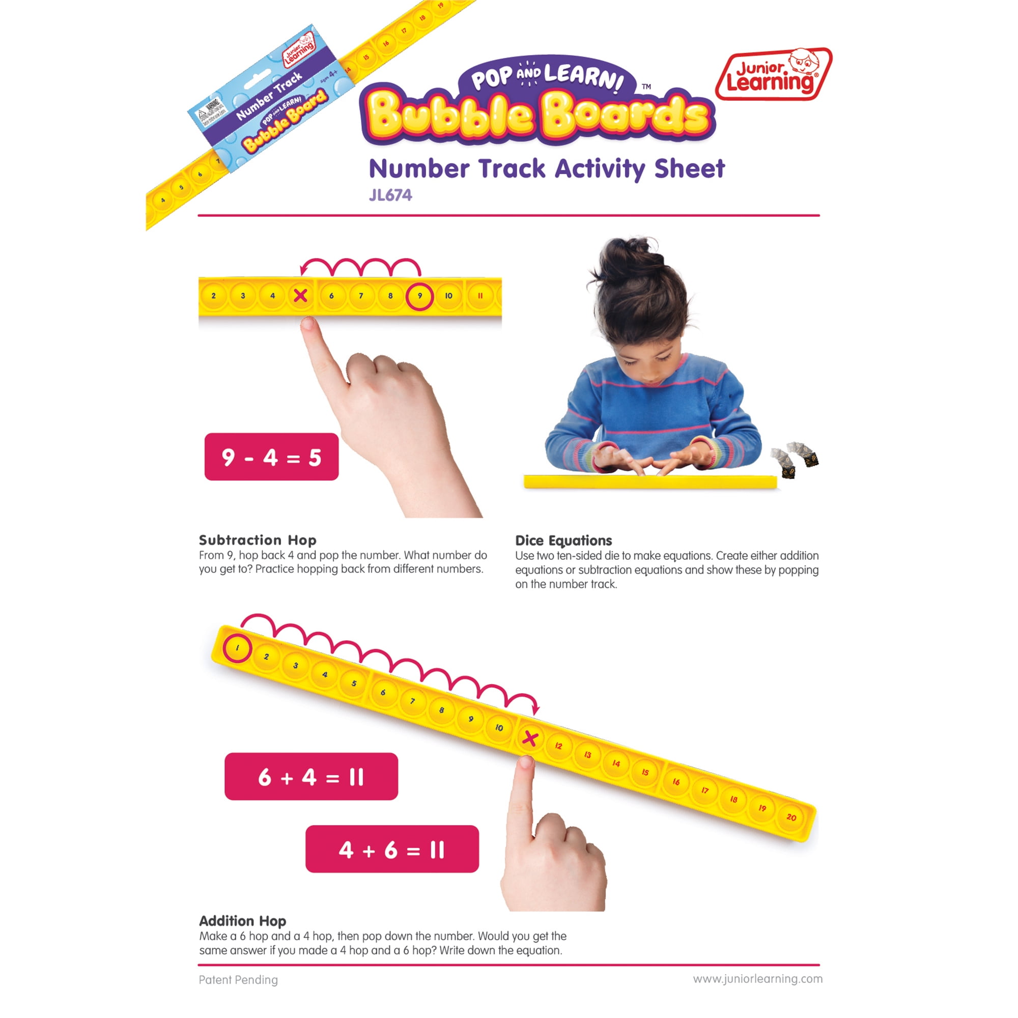 Pop & Learn Number Track Bubble Board
