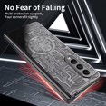 thumbnail image 5 of MonsDirect for 7.6 inch Samsung Galaxy Z Fold 4 5G 2022 Case, Mechainical Gear Clear Plating Frame Hard PC Back Shell With Screen Protector, Slim Folding Hinge Protection for Galaxy Z Fold 4, Black, 5 of 7