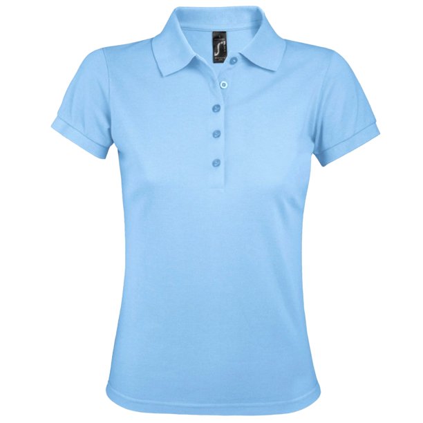 SOLS - Polo de manga corta modelo Phoenix para mujer (Azul cielo)