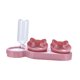 thumbnail image 4 of Cuencos triples para gatos, cuencos elevados e inclinados para agua y comida, suministros para mascotas, bebederos automáticos para exteriores, Rosa Rojo, 4 of 9