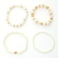 thumbnail image 3 of Pulseras para mujer, regalos para mujer, conjunto de 4 pulseras de corazón con cuentas y perlas, accesorios de moda, pulseras para mujer, 3 of 5