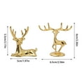 thumbnail image 3 of 2 Pcs Christmas Reindeer Figurines Small Metal Standing Sitting Deer Statues Mini Reindeer Christmas Table Decorations for Home Indoor Xmas Holiday Rustic Decor, 3 of 5