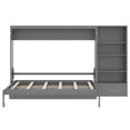thumbnail image 7 of Queen Size Murphy Bed with Adjustable Storage, Wall Bed Frame with Drawer & Shelves - Space Saving Foldable Platform Bed for Guest Room, Bedroom, Small Space,Gray, 7 of 7