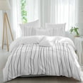 thumbnail image 2 of Gray Bedding 3 Piece Duvet Cover Set Full Size, Abstract Lines Gradient Minimalist Modern Texture Soft Microfiber Comforter Cover with Zipper Closure & Pillowcases, FadeResistant Quilt Cover, 2 of 9