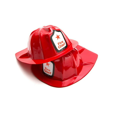 Set of 12 Childs Plastic Fireman Costume Fire Chief Helmets Hats