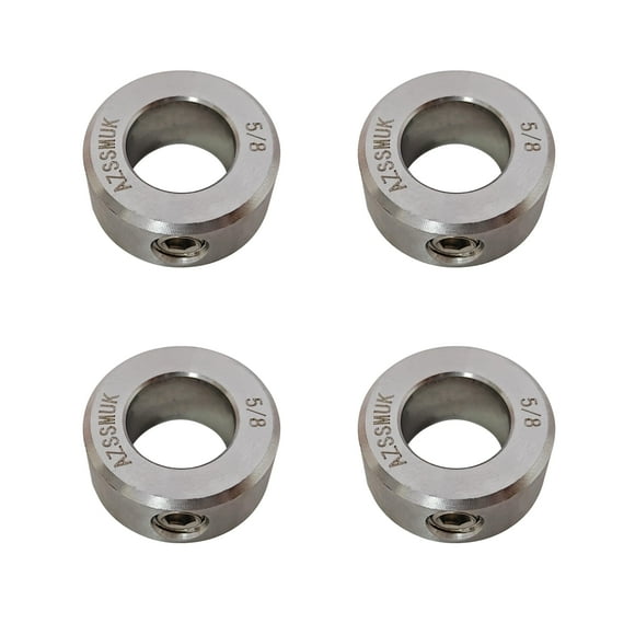AZSSMUK 5/8" Shaft Collar Stainless Steel Lock Axle Collar Clamp Set Screw,4-Packed