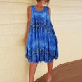 thumbnail image 2 of Vestido Estampado Chaleco Camiseta Vestido corto Sin mangas Mujer Ropa de verano, Azul, L Noticed AP002136-43, 2 of 5
