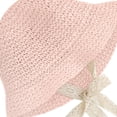 thumbnail image 4 of Sombrero de bebé plegable de ala ancha con encaje, sombrero de playa tipo cubo, sombrero Panamá para niños, gorra rosa Rosa 48cm, 4 of 4