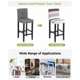 thumbnail image 3 of Pink Grey Striped Bar Stool Covers Set of 4, Farmhouse Modern Stretch Washable Bar Chair Covers with Backs, Removable Pub Counter Height Chair Cover for Kitchen Dining Room Cafe, 3 of 7